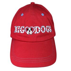 VINTAGE BIG DOGS Red Cotton Embroidered/Embellished Hat adjustable